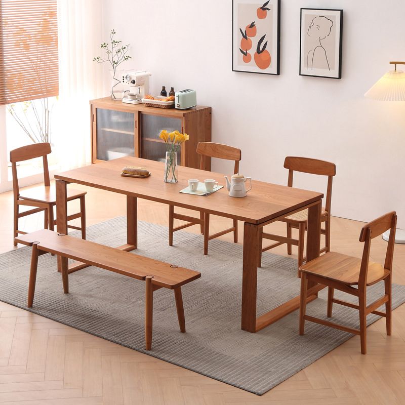 Modern Style Dining Table Rectangle Wood Top Table for Dining Room Clearhalo 'Dining Tables & Seating' 'Dining Tables' 'dining_table' 'furn' 'furn_dining_table' 'Furniture' 'Kitchen & Dining Furniture' 1200x1200_4a869c78-631f-4031-ad0b-2ea598099213