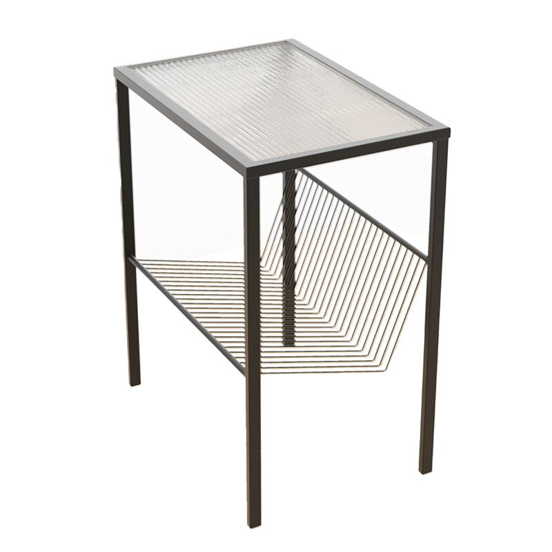 Modern Glass Top Night Table Open Storage 1-Shelf 23 Inch H Nightstand Clearhalo 'Bedroom Furniture' 'furn' 'furn_night_stand' 'Furniture' 'night_stand' 'Nightstands' 1200x1200_4a86b046-5834-40dd-812f-332643277974