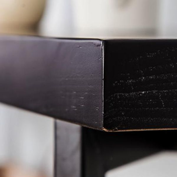 Mesa de consola moderna de mediados de siglo con tapa de rectángulo de madera para Hall