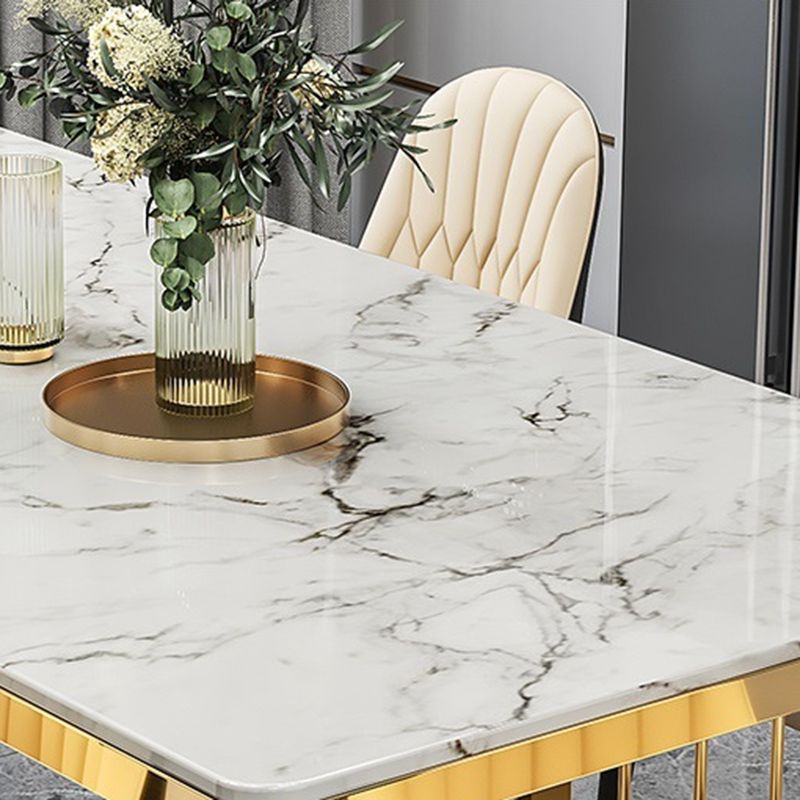 Dinner Room Luxury Dining Table Kitchen Metal Base Dining Table Clearhalo 'Dining Tables & Seating' 'Dining Tables' 'dining_table' 'furn' 'furn_dining_table' 'Furniture' 'Kitchen & Dining Furniture' 1200x1200_4a8ae7d6-43b4-41c9-b5e3-93d505da0ad3