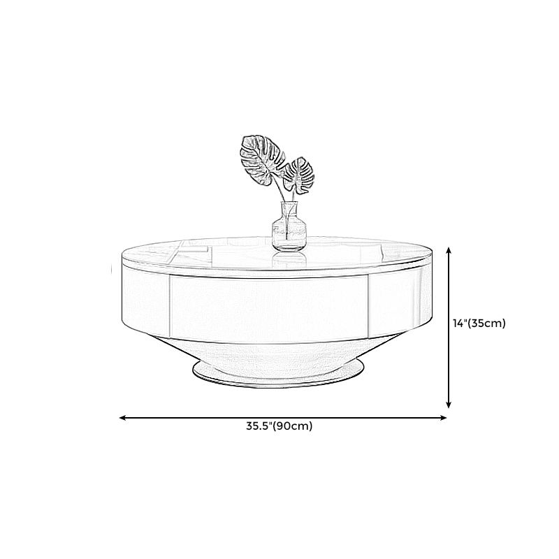 Modern licht luxe salontafel Ronde leisteen salontafel met opberglade