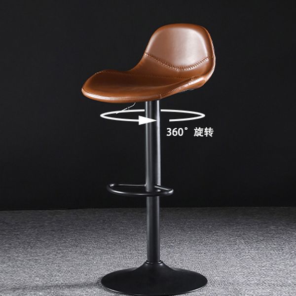 Industrial Style Swivel Leather Barstools Adjustable Low Back Stools Clearhalo 'Bar Furniture' 'Bar Stools' 'bar_stools' 'furn' 'furn_bar_stools' 'Furniture' 'Kitchen & Dining Furniture' 1200x1200_4a8cb3be-952f-4992-985d-c90e3cc2db0e