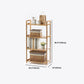 Modern Bamboo Vertical Book Shelf Brown Open Bookshelf for Study Room