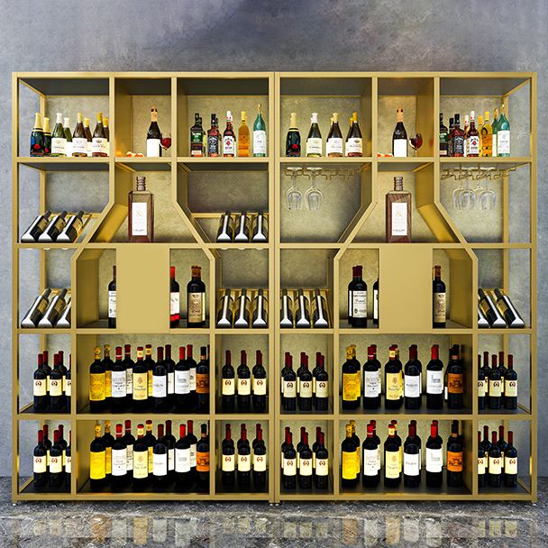 Metal Floor Wine Bottle Rack Glam Wine Bottle Holder with Shelf Clearhalo 'furn' 'furn_wine_racks' 'Furniture' 'Kitchen & Dining Furniture' 'Wine Racks' 'wine_racks' 1200x1200_4a8d5f96-05a8-4c75-a724-50dbce815d08