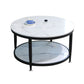 Glam Faux Marble Cocktail Table Four Legs Coffee Table with Storage