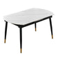 Simplicity Style Stone Dining Table Round Drop-Leaf Table with 4-foot