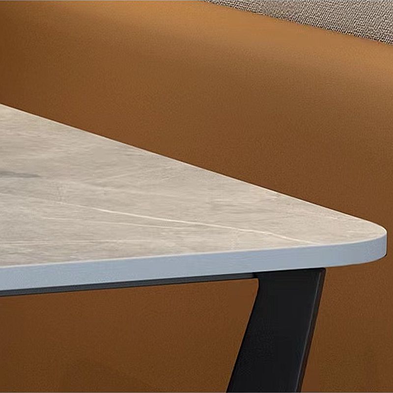 19.6" Tall Metal Cross Legs End Table Faux Marble Square Top Side Table with Shelf