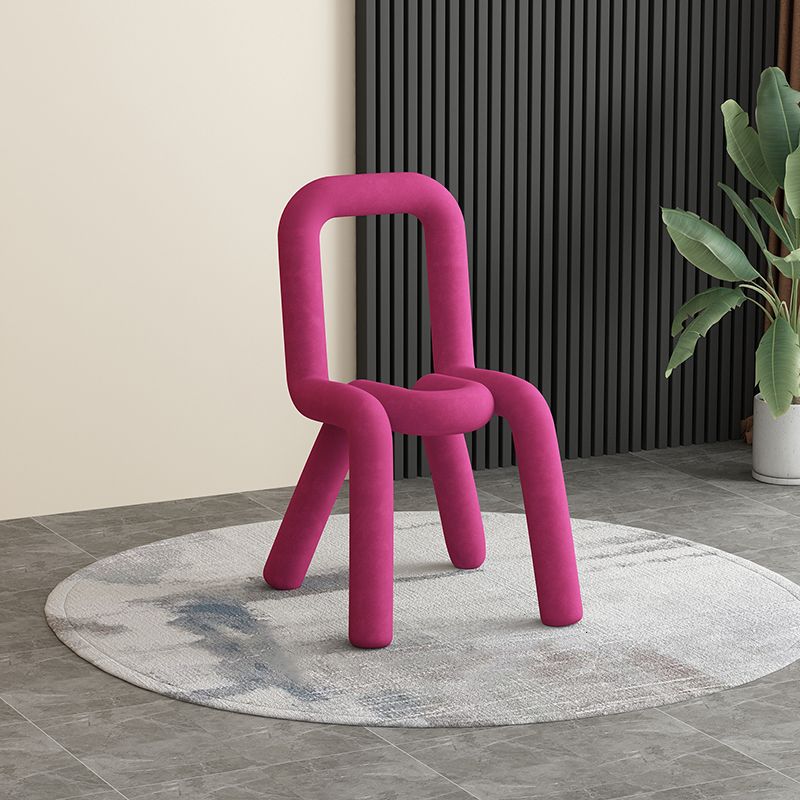 Restaurant Velvet Curved Side Chair Matte Finish Open Back Dining Chair Clearhalo ' kitchen&dining_furn' 'Dining Chairs' 'Dining Tables & Seating' 'dining_chair' 'furn' 'furn_dining_chair' 'Furniture' 'furniture_dining_chair' 'Kitchen & Dining Furniture' 'kitchen' 1200x1200_4a8e8405-a011-4615-bad3-dc98288d71c3