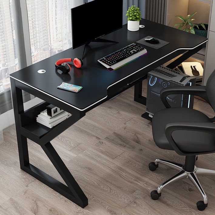 Contemporary Office Desk Rectangular Gaming Desk with Metal Legs Clearhalo 'furn' 'furn_office_desk' 'Furniture' 'Office Desks' 'Office Furniture' 'office_desk' 1200x1200_4a8eaf79-e88c-4158-b833-358a8a80a187
