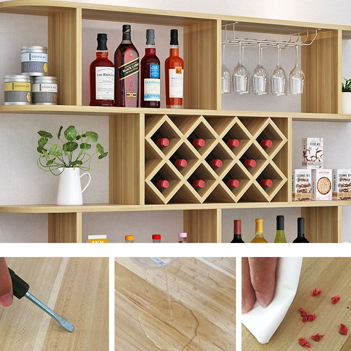 Porta del gambo del vino moderno a parete in legno per cucina