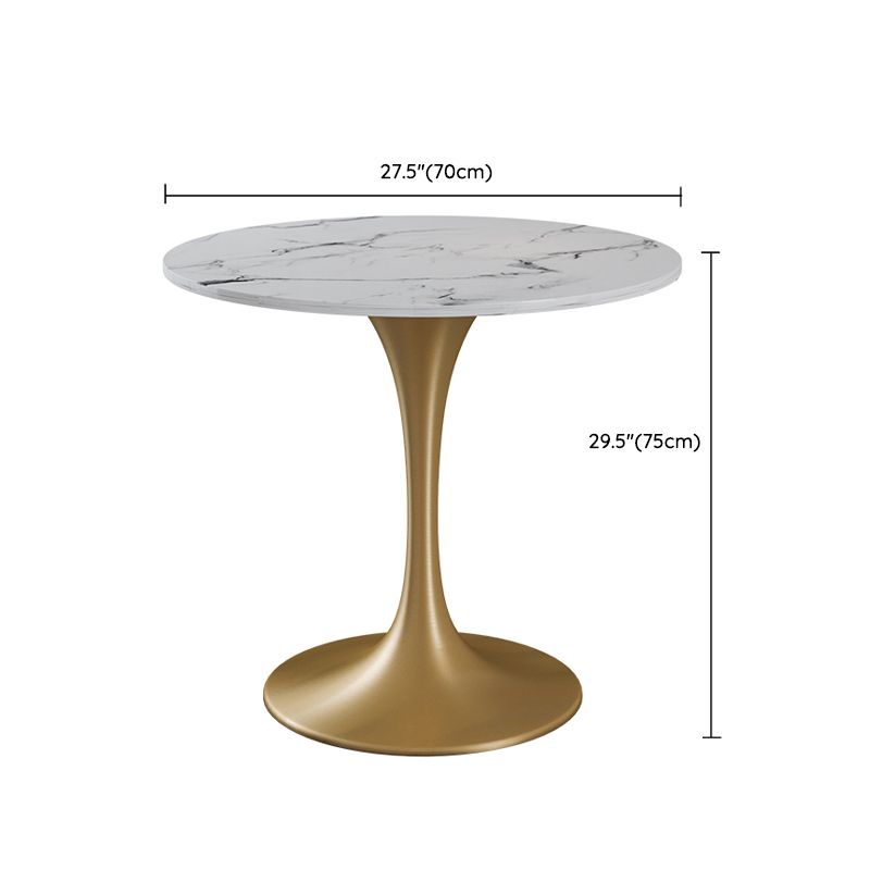 Ensemble de restauration en pierre moderne 1/4/5 pièces Table à manger ronde avec chaises rembourrées