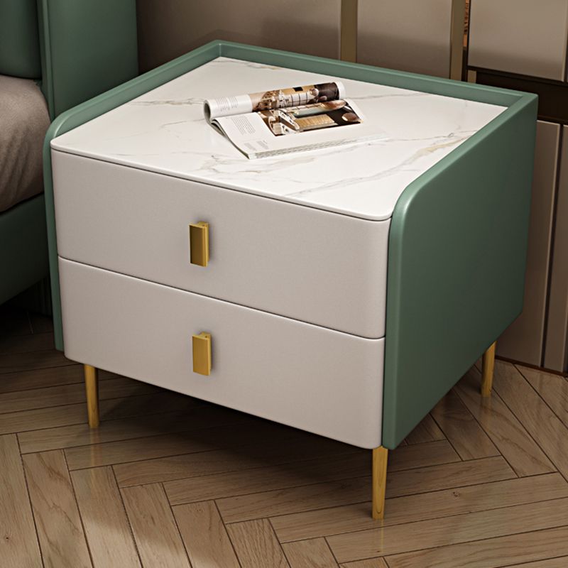 Comodino da comodino in pietra glam accento comodino con 2 cassetti