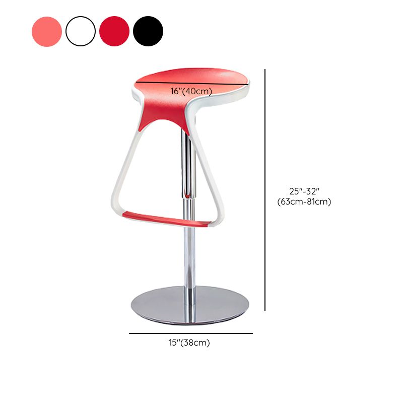 Armless Bar Stools Adjustable Height Dining Stool with Metal Base