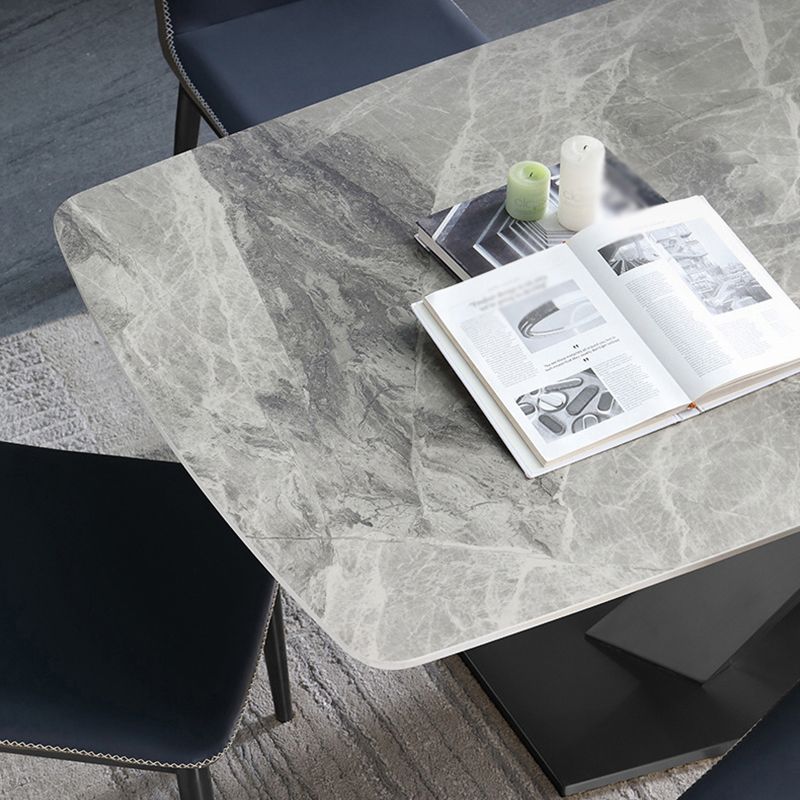 Stone Top Dining Table Modern Rectangle Dining Table with Black Base Clearhalo 'Dining Tables & Seating' 'Dining Tables' 'dining_table' 'Furniture' 'furniture_dining_table' 'Kitchen & Dining Furniture' 'kitchen' 'kitchen_dining_table' 1200x1200_4a97770d-66cb-4d37-9bd5-a68353c4614a