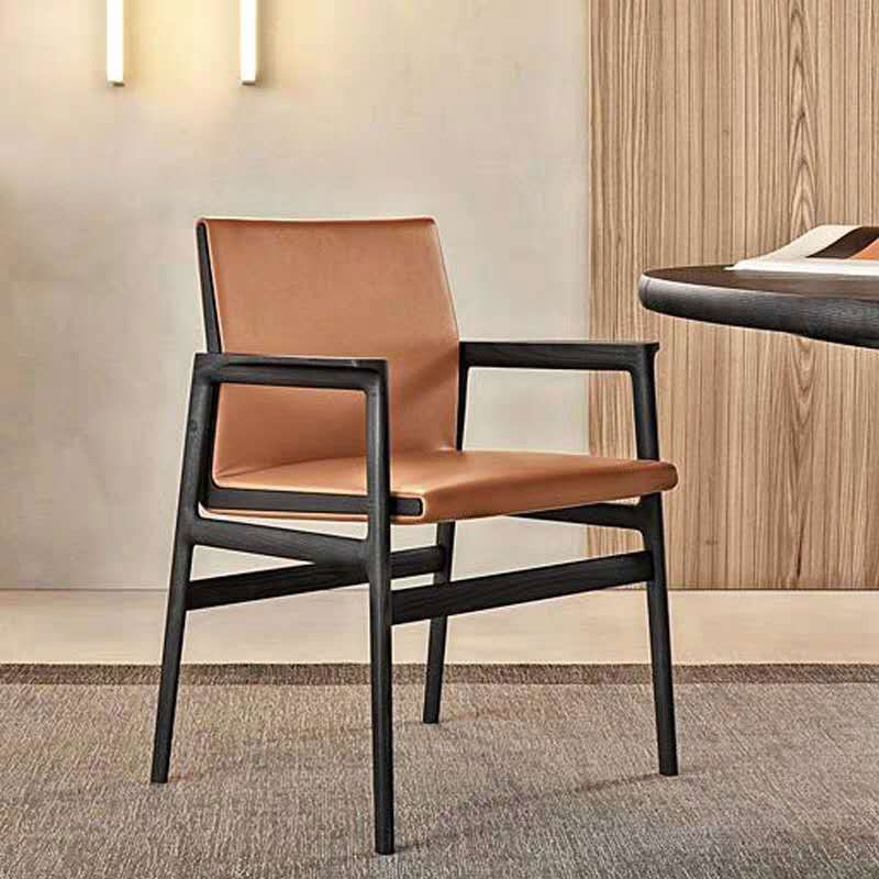 Contemporary Dining Arm Chair Solid Wood Dining Chair for Home Clearhalo 'Dining Chairs' 'Dining Tables & Seating' 'dining_chair' 'furn' 'furn_dining_chair' 'Furniture' 'Kitchen & Dining Furniture' 1200x1200_4a97dd6d-b00c-4f36-97b3-34e327a1c850