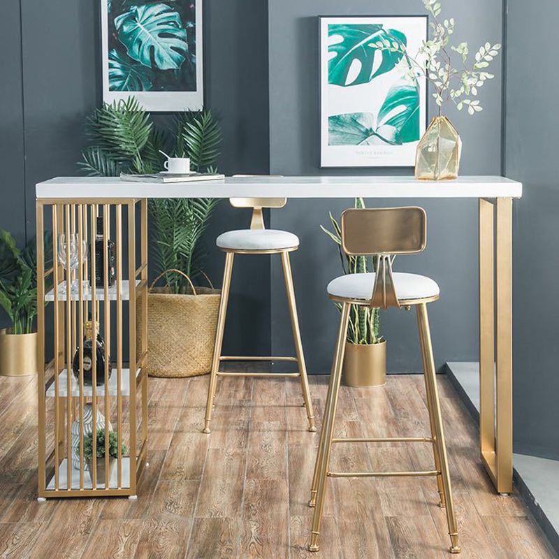 Glam Style Rectangle Counter Table 44-inch Height Solid Wood Top Bar Table Clearhalo 'Bar Furniture' 'Bar Tables' 'bar_tables' 'furn' 'furn_bar_tables' 'Furniture' 'furniture_bar_tables' 'Kitchen & Dining Furniture' 1200x1200_4a992fd0-523a-47e9-ad63-f2e55bd985cd
