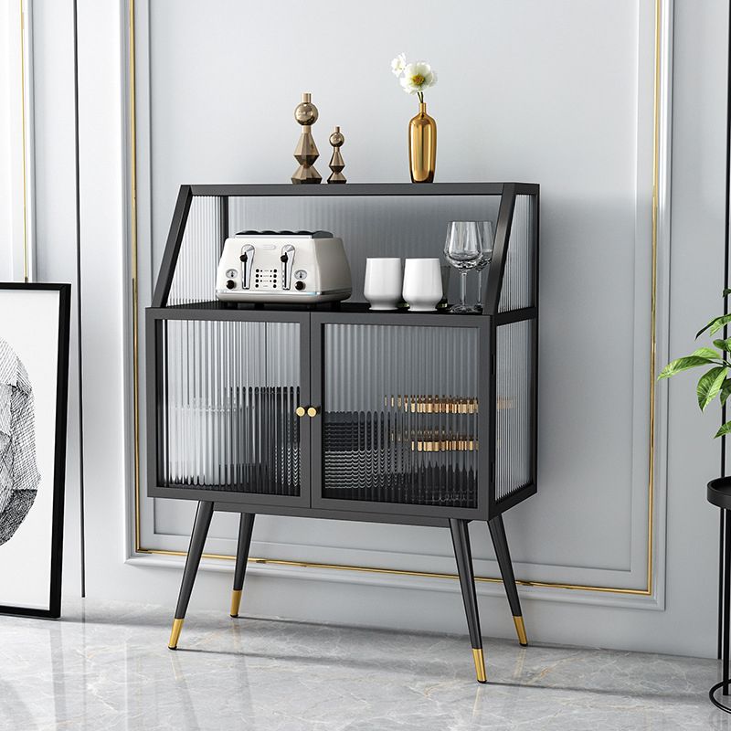 Industriële curiokast metalen glazen deuren buffetkast voor woonkamer