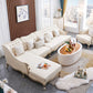 38.18" Tall Nailhead Trim Sectional Sofa Sloped Arm Genuine Leather Sofa Clearhalo 'furn' 'furn_sectionals' 'Furniture' 'Living Room Furniture' 'Sectionals' 1200x1200_4a9b5ab4-e748-4398-aa60-2eec75ce46e0