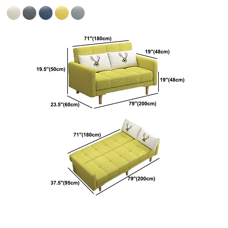 コンテンポラリービスケットバックスタンダードスクエアアームファブリックステーションソファ