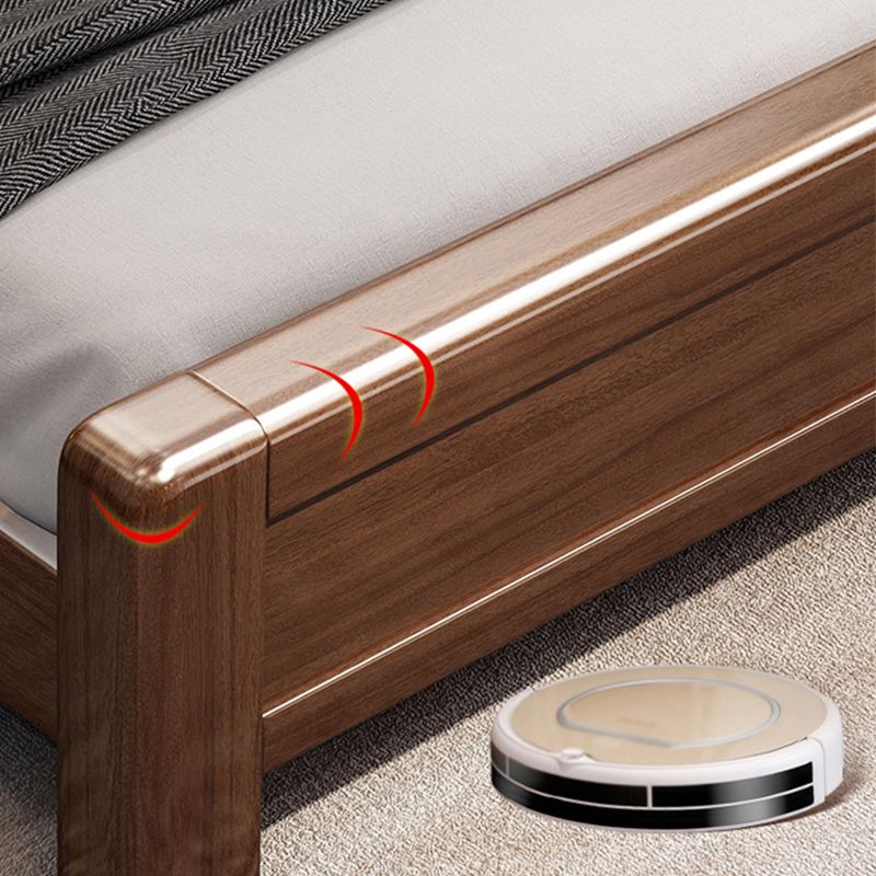 Lit de panneau moderne du milieu du siècle lit standard en bois massif avec tête de lit