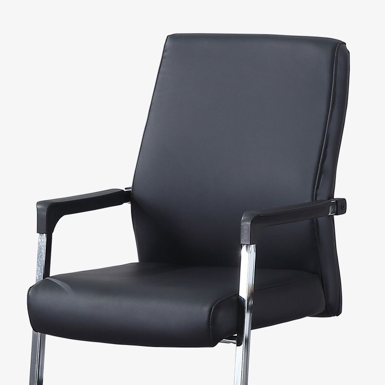 Contemporary Faux Leather Arm Chair Conference Mid-Back Office Chair Clearhalo 'furn' 'furn_office_chair' 'Furniture' 'Office Chairs' 'Office Furniture' 'office_chair' 1200x1200_4a9e8661-11aa-4635-a4d2-b17e48a19de1