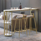 Gorgeous Bar Table Stone Top Gold Base Pub Table with Shelf for Living Room, Only Table Clearhalo 'Bar Furniture' 'Bar Tables' 'bar_tables' 'furn' 'furn_bar_tables' 'Furniture' 'furniture_bar_tables' 'Kitchen & Dining Furniture' 1200x1200_4a9f0da4-fd12-4733-8eeb-b2daafb3ce28