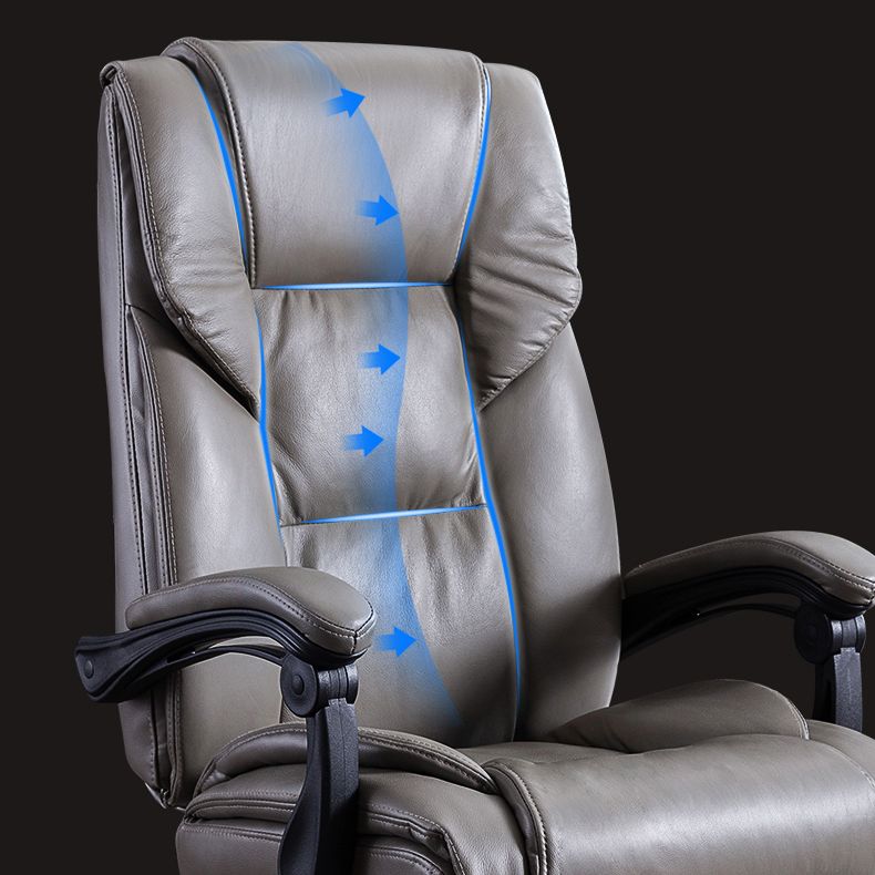 Modern Leather Slide Chair Padded Arms Adjustable Seat Height Office Chair with Wheels Clearhalo 'furn' 'furn_office_chair' 'Furniture' 'Office Chairs' 'Office Furniture' 'office_chair' 1200x1200_4a9f9d61-6892-45c4-9ec3-1cab3f2f5249