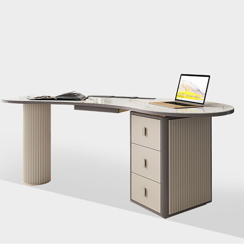 Bureau de bureau secrétaire en marbre contemporain, 27,6 "W x 29,5" H