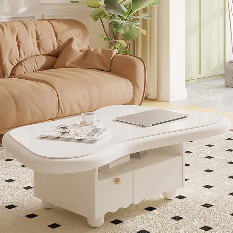 Slate Coffee Cocktail Table with Storage Drawers White Block Contemporary Clearhalo 'Coffee & Accent Tables' 'Coffee Tables' 'coffee_tables' 'furn' 'furn_coffee_tables' 'Furniture' 'Living Room Furniture' 1200x1200_4aa1b4c3-6647-4772-b254-f6cb8a4b27e5