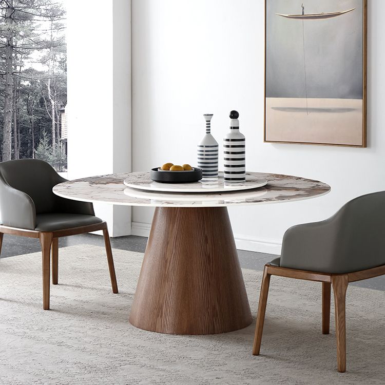 Contemporary Round Shape Gray Table Standard Sintered Stone Dining Table for Kitchen Clearhalo ' dining_table' 'Dining Tables & Seating' 'Dining Tables' 'furn' 'furn_dining_table' 'Furniture' 'furniture_dining_table' 'Kitchen & Dining Furniture' 'kitchen&dining_furn' 'kitchen' 'kitchen_dining_table' 1200x1200_4aa3d226-7800-4b49-98cb-ba734edad17a