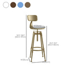 Industrial Armless Liftable Counter Stool Iron Cafe Bar Stool with Pedal
