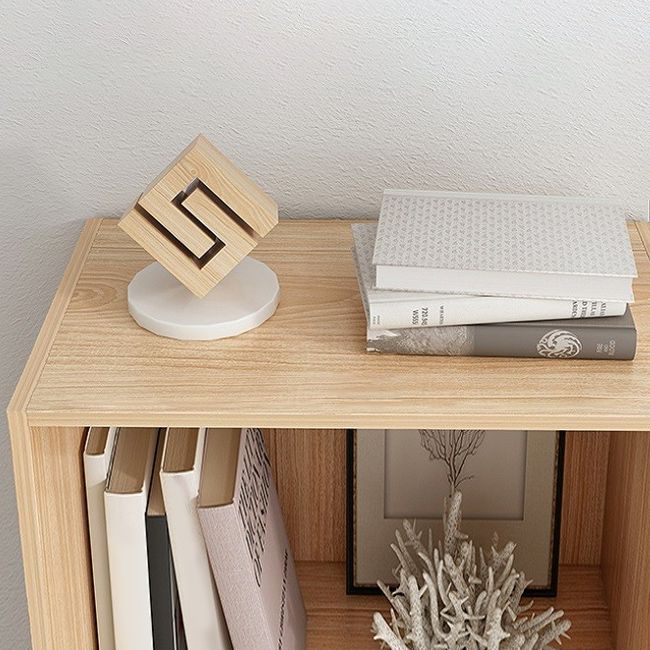 Open Back Bookcase Contemporary Engineer Wood Bookshelf for Home Office