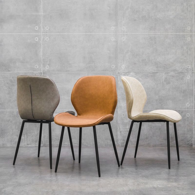 PU Leather Scandinavian Restaurant Side Chair Parsons Matte Finish Dining Chair Clearhalo ' kitchen&dining_furn' 'Dining Chairs' 'Dining Tables & Seating' 'dining_chair' 'furn' 'furn_dining_chair' 'Furniture' 'furniture_dining_chair' 'Kitchen & Dining Furniture' 'kitchen' 1200x1200_4aa54aae-fbca-4957-8c3b-8de3821ab7be