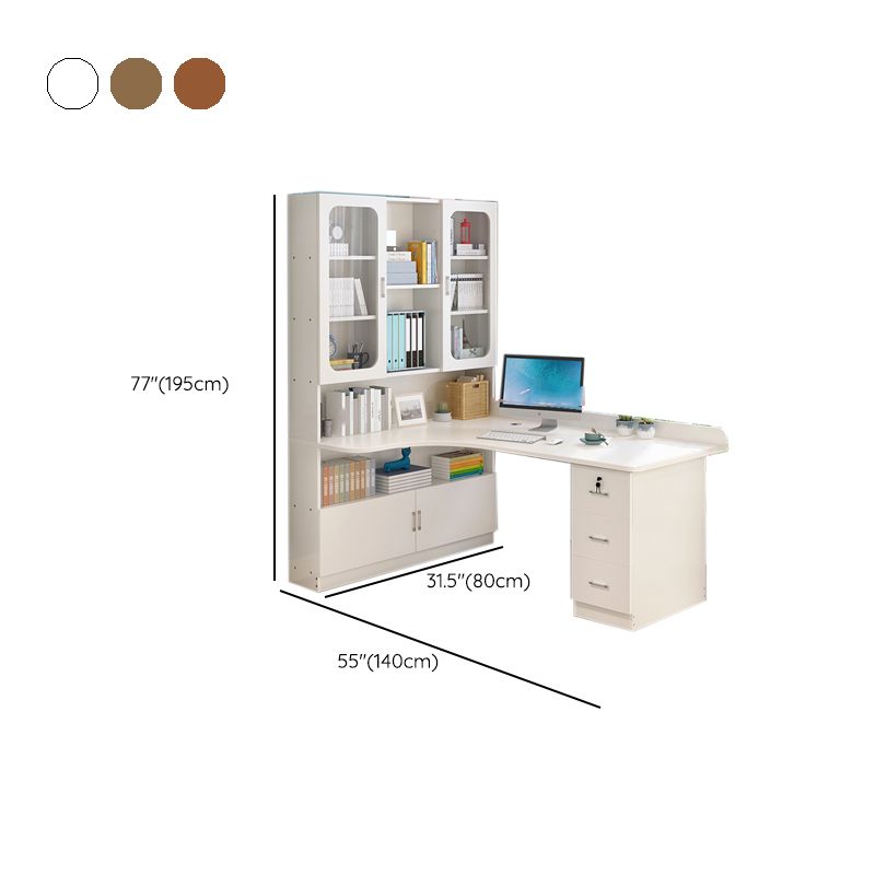 Irregular Shaped Office Laptop Table Wood Writing Desk with 3-Drawers for Home Clearhalo 'furn' 'furn_office_desk' 'Furniture' 'Office Desks' 'Office Furniture' 'office_desk' 1200x1200_4aa5726c-7e99-4e1e-845e-f21520cd5d84