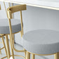 Glam Style Bar-stool with Footrest Metal Legs Low Back for Kitchen Bar Clearhalo 'Bar Furniture' 'Bar Stools' 'bar_stools' 'furn' 'furn_bar_stools' 'furniture_bar_stools' 'Kitchen & Dining Furniture' 'kitchen&dining_furn' 'kitchen' 'kitchen_furn' Furniture' 1200x1200_4aa63a64-539a-441e-a3a4-0e051675ba66