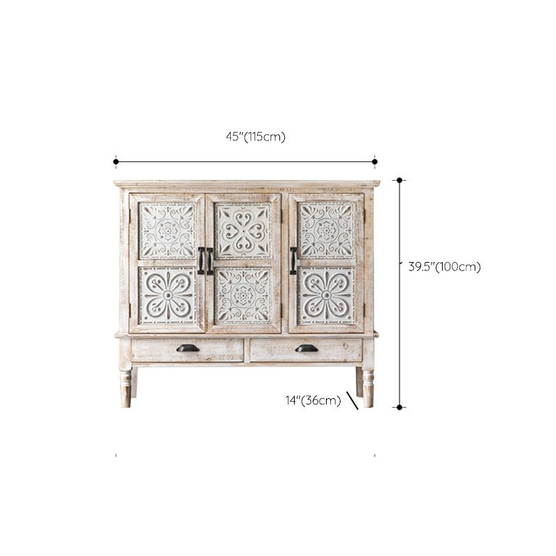 Industrial Rectangle Accent Cabinet Distressed Finish Fretwork Accent Cabinet Clearhalo 'Cabinets & Chests' 'cabinets_chests' 'furn' 'furn_cabinets_chests' 'Furniture' 'Living Room Furniture' 1200x1200_4aa9a5f9-4430-4e64-9910-8e39f40931a8