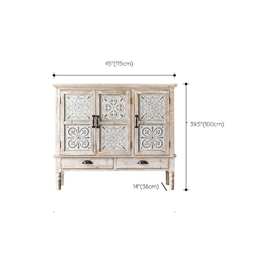 Industrial Rectangle Accent Cabinet Distressed Finish Fretwork Accent Cabinet Clearhalo 'Cabinets & Chests' 'cabinets_chests' 'furn' 'furn_cabinets_chests' 'Furniture' 'Living Room Furniture' 1200x1200_4aa9a5f9-4430-4e64-9910-8e39f40931a8