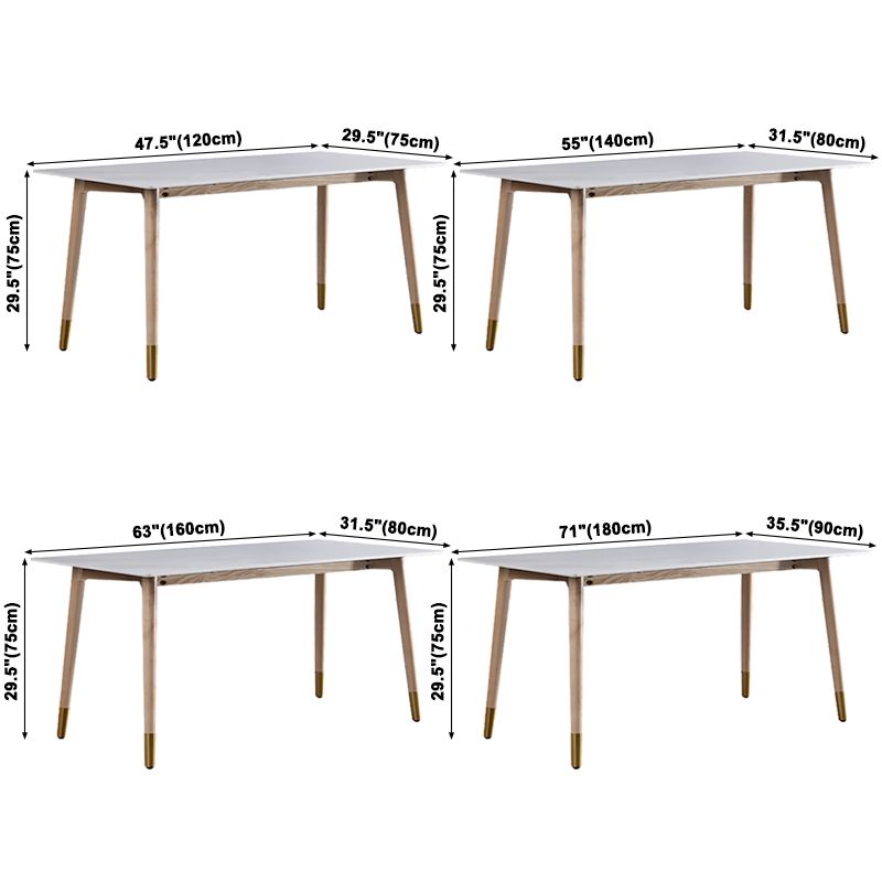 Sintered Stone Modern Rectangle Dining Table White Stone Top Table with Wooden 4 Legs Clearhalo ' dining_table' 'Dining Tables & Seating' 'Dining Tables' 'furn' 'furn_dining_table' 'Furniture' 'furniture_dining_table' 'Kitchen & Dining Furniture' 'kitchen&dining_furn' 'kitchen' 'kitchen_dining_table' 1200x1200_4aa9e863-2f49-4dd3-ab8a-f1f227412991