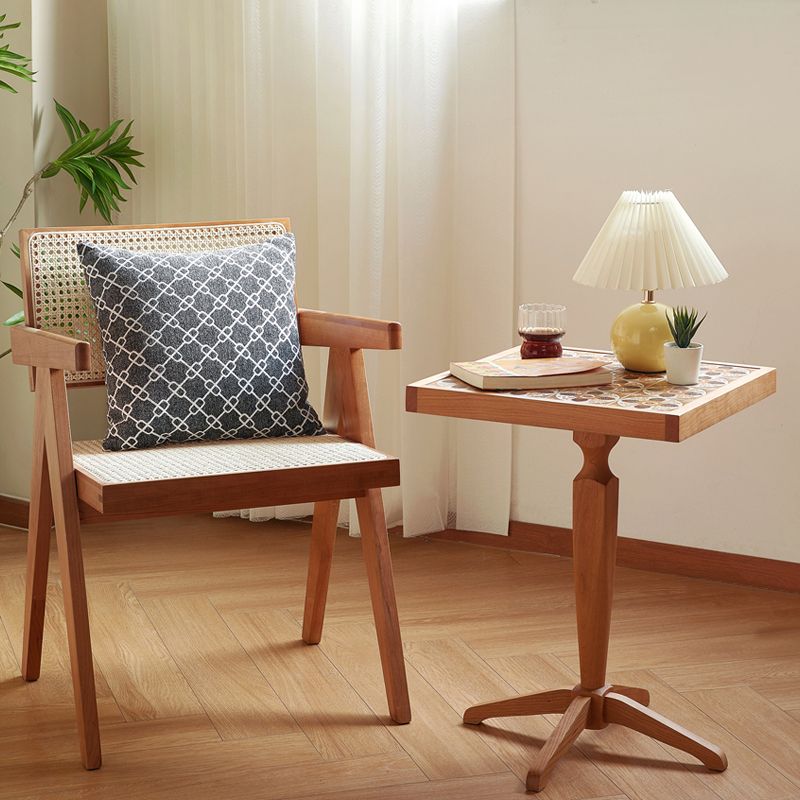 Modern Solid Wood End Table Pedestal Corner Table for Living Room Clearhalo 'Coffee & Accent Tables' 'End & Side Tables' 'end_side_tables' 'furn' 'furn_end_side_tables' 'Furniture' 'Living Room Furniture' 1200x1200_4aaa1d91-9ef5-4851-a595-4d27948875a1