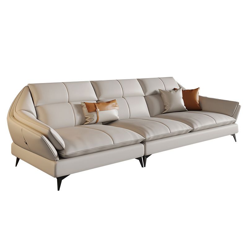 Divano scandinavo sezionale cuscinetti in pelle bianca sezionale