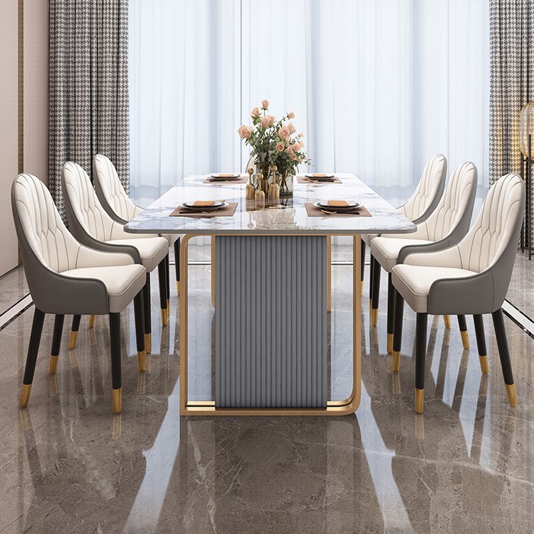 Sintered Stone Top Dining Table in White Modern Kitchen Table with Double Pedestal Clearhalo ' dining_table' 'Dining Tables & Seating' 'Dining Tables' 'furn' 'furn_dining_table' 'Furniture' 'furniture_dining_table' 'Kitchen & Dining Furniture' 'kitchen&dining_furn' 'kitchen' 'kitchen_dining_table' 1200x1200_4aab3e7d-13c3-4d50-8a6d-2bf42bf089d6