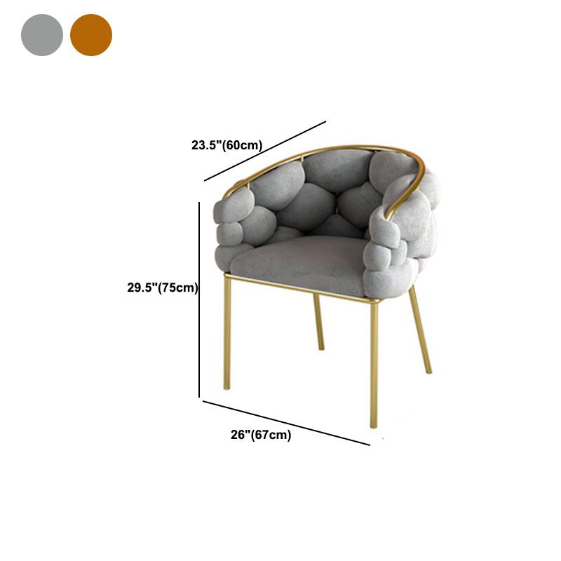 Sofá de brazo inclinado con la parte posterior de galletas 23.62 "con marco de oro con marco de oro
