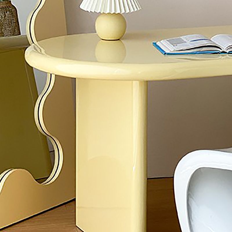 Bureau de bureau contemporain ovale Bureau d'écriture en bois massif pour la maison