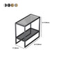 Rectangle Glass Top Side Table 21.65" Tall Metal Frame End Table with Shelf Clearhalo 'Coffee & Accent Tables' 'End & Side Tables' 'end_side_tables' 'furn' 'furn_end_side_tables' 'Furniture' 'Living Room Furniture' 1200x1200_4aad4683-fd82-401f-99fc-574e01938eb1