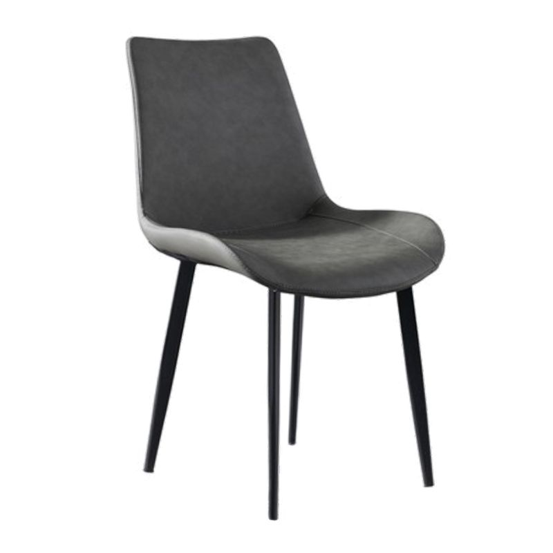 Metal Industrial Dining Chair with Black Legs Metallic Finish Solid Back Side Chair Clearhalo 'Dining Chairs' 'Dining Tables & Seating' 'dining_chair' 'furn' 'furn_dining_chair' 'Furniture' 'furniture_dining_chair' 'Kitchen & Dining Furniture' 1200x1200_4aadd6e9-ad01-4485-8f2e-a5c88462abf2