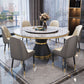 Modern Marble Dining Table Set 1/2/5/7 Pieces with Metal Base Kitchen Furniture Set
