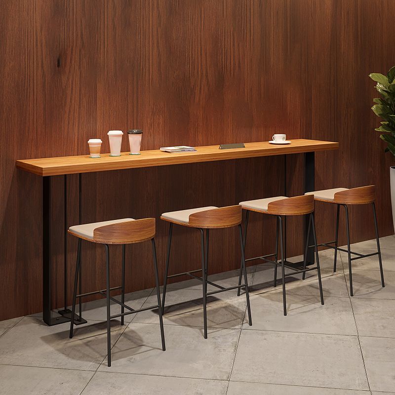 1/5/9 Pieces Modern Wood Bar Table Set Counter Table with Upholstered Stools Clearhalo 'Bar Furniture' 'furn' 'furn_home_bar_bar_sets' 'Furniture' 'Home Bars & Bar Sets' 'home_bar_bar_sets' 'Kitchen & Dining Furniture' 1200x1200_4aaf5126-79c6-4043-9078-13761d9f4c41