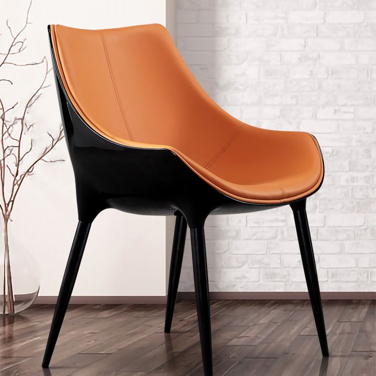 Modern Style Arm Chair Indoor Solid Back Metal Upholstered Dining Room Chair Clearhalo ' kitchen&dining_furn' 'Dining Chairs' 'Dining Tables & Seating' 'dining_chair' 'furn' 'furn_dining_chair' 'Furniture' 'furniture_dining_chair' 'Kitchen & Dining Furniture' 'kitchen' 1200x1200_4aaf8cbe-4656-46cd-9723-ad368c8c08a3