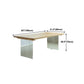 Pine Wood Top Dining Table Traditional Luxury Table with Sled Base