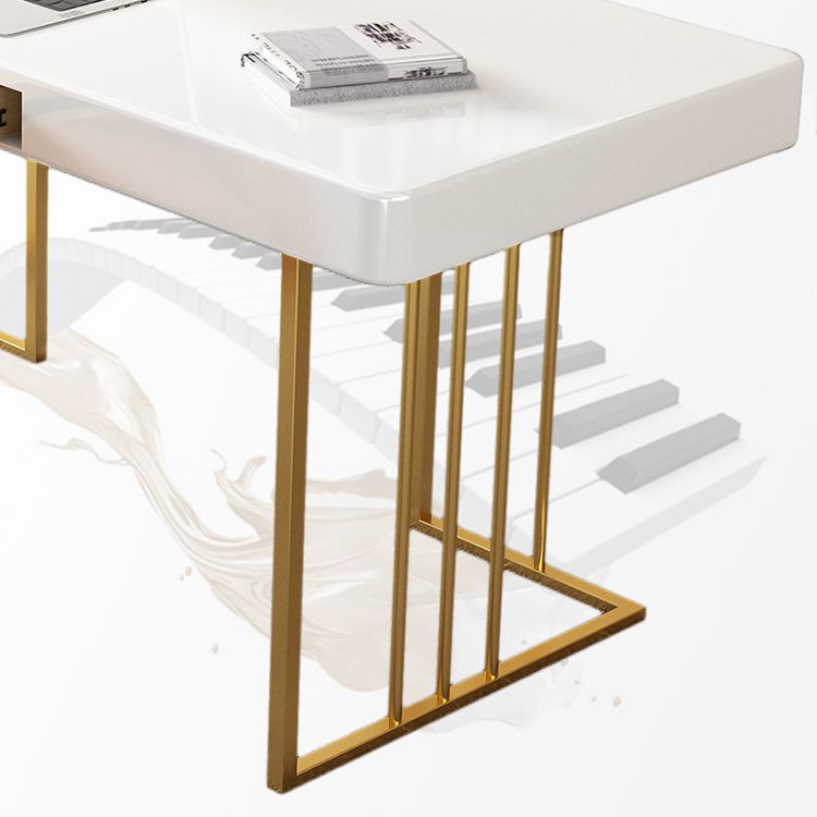 Glam Style Writing Desk Study Room and Office Desk with 1-drawer Clearhalo 'furn' 'furn_office_desk' 'Furniture' 'furniture_office_desk' 'Office Desks' 'Office Furniture' 'office_desk' 1200x1200_4ab185b1-1923-4007-890d-ba3e1da4df94